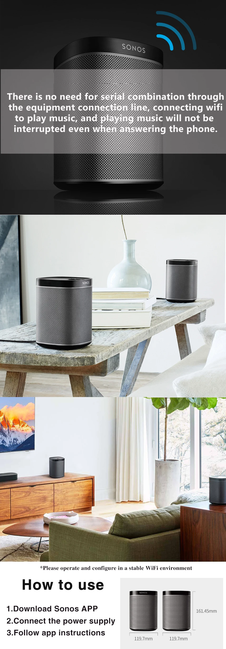 Xiaomi Mijia Sonos PLAY: 1 Смарт-динамик беспроводной подключение Wi-Fi влагостойкий полностью металлический пиджак портативный динамик s для дома