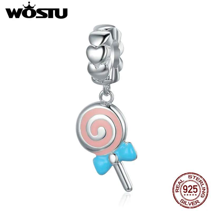 

WOSTU Romantic 925 Sterling Silver Lollipop Element Charm fit original WST Bracelet Necklace Jewelry FIC349