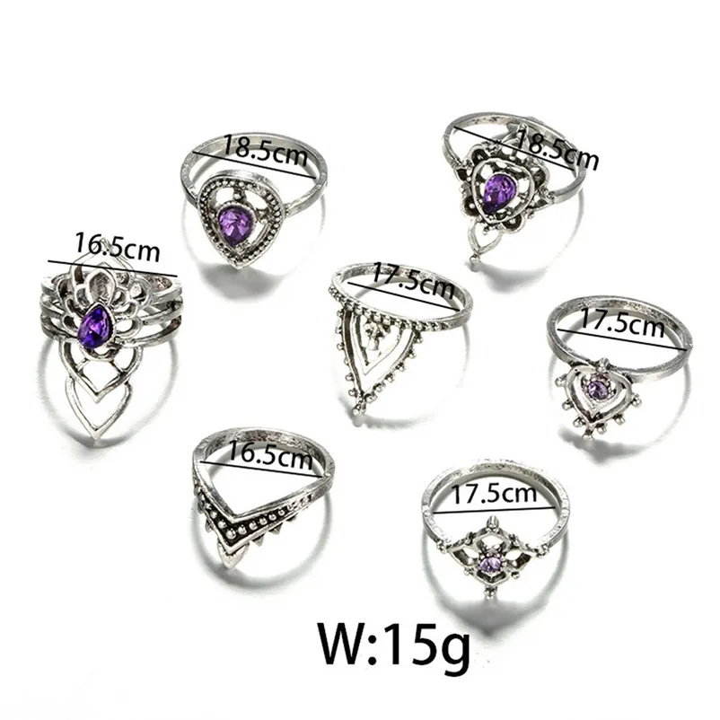 2018 New Arrival Fashion Natural Gemstone Fire Opal Ring Wedding Engagement Jewelry Retro Set Rings for women Ring Set J13#N (4)