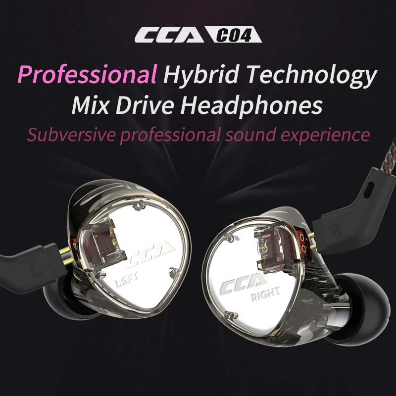 Внутриканальные наушники CCA C04 1BA + 1DD гибридные Hi Fi вкладыши с монитором для диджея