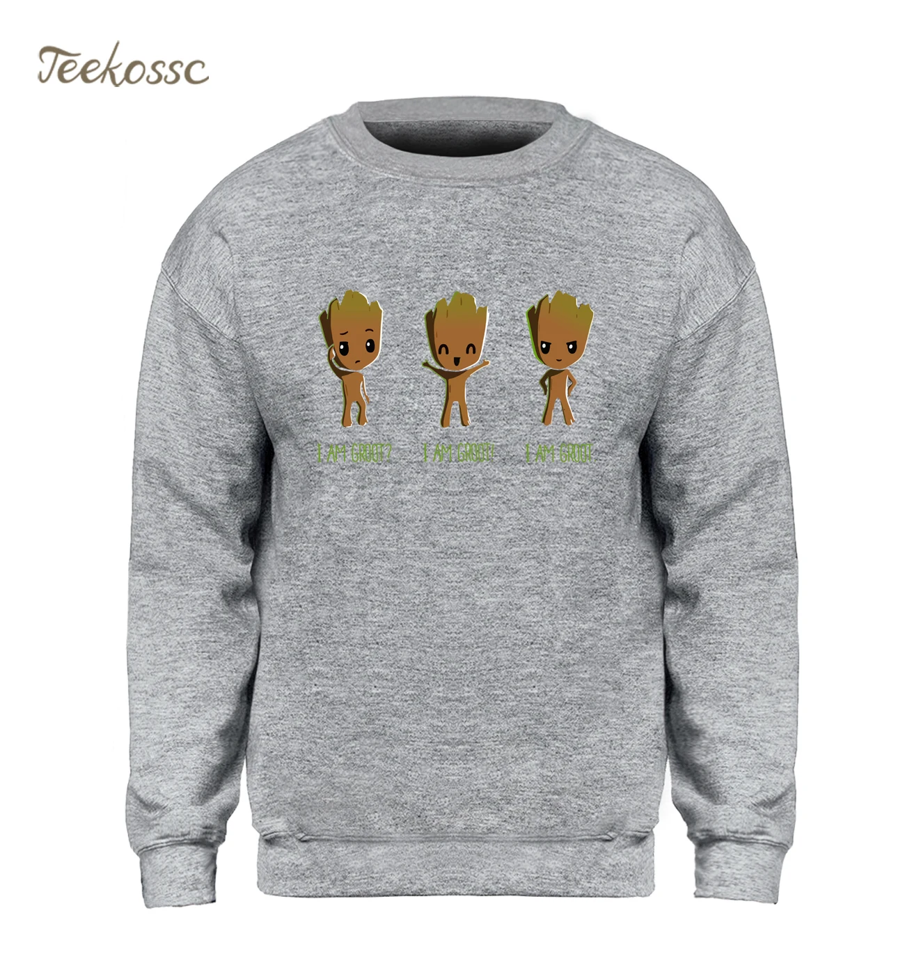 أنا Groot البلوز الرجال بطل السوبر هوديس أنيمي طفل Pop Groot Crewneck بلوزات 2018 الشتاء الخريف بارد لطيف أسود أوم