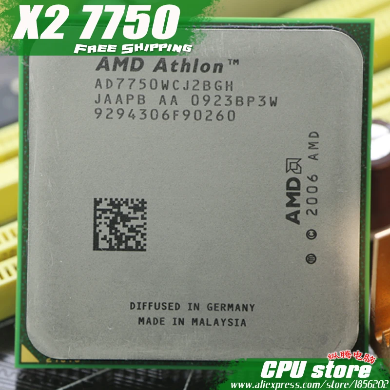 AMD Athlon 64X2 7750 2 7 ГГц двухъядерный процессор Socket AM2/AM2 + 940 pin cpu 64 бит 95 Вт L3 = м