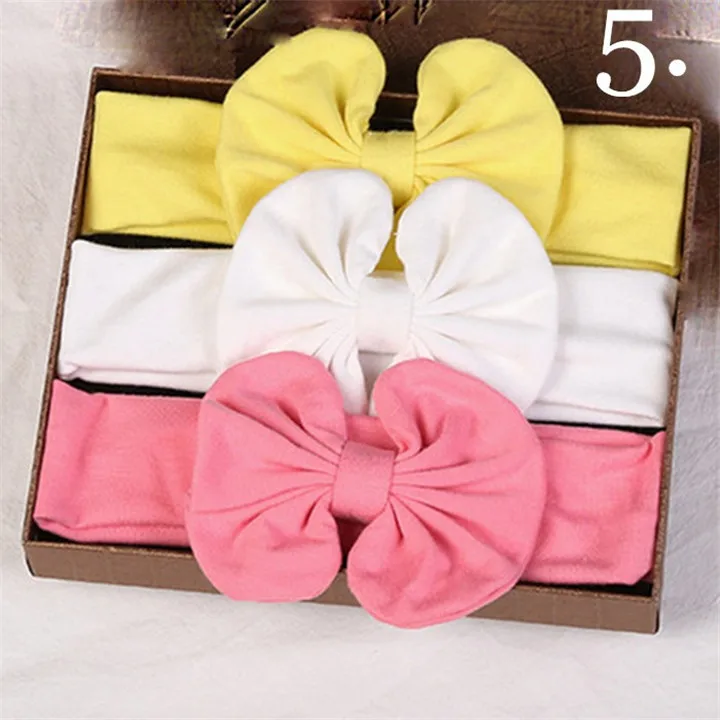 9 Wedding Gifts For Guests Baby Headband Headwear 3pcsSet Gift Box Packed Children Cotton Bowknot Hairband Headwear Party Favors 