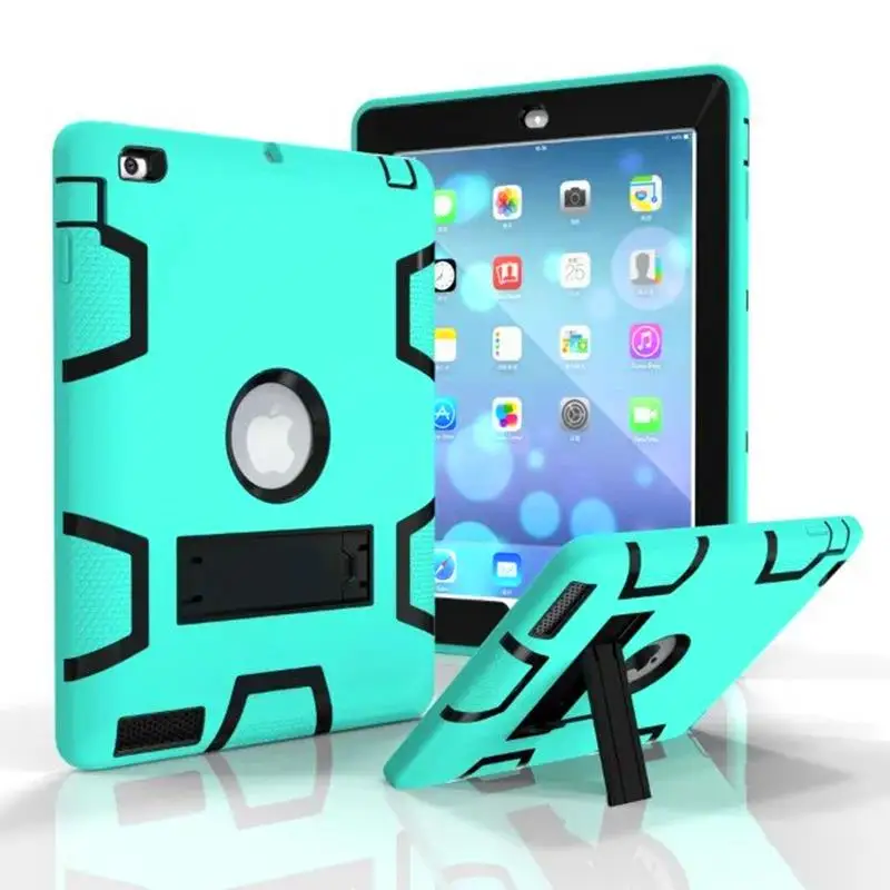 

For IPad 2 3 4 Retina Drop resistance Hybrid Tablet Case For iPad mini 1/2/3 Armor Cover With Stand For iPad4 iPad3 iPad2 #