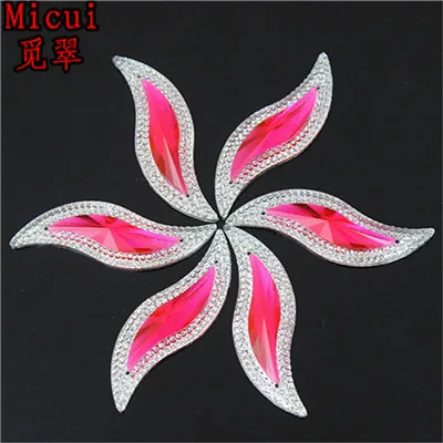 Micui 10 шт. в форме большого размера s 15*50 мм Пришивные кристаллы и камни стразы с плоской задней стороной ручной работы полимерные Стразы драгоценные камни MC558 - Цвет: Rosy