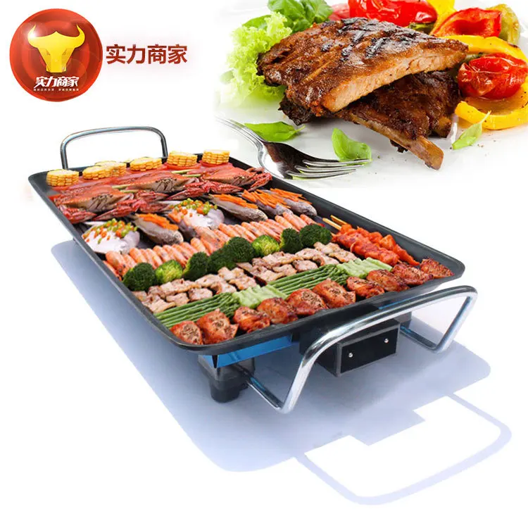 Teppanyaki Grill L, 68x28cm 1500W Indoor or Out Electric Smokeless Table Top Grill Adjustable Temperature Non-Stick BBQ Griddle