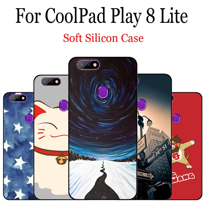 Милый мягкий чехол-накладка с мультяшным рисунком для CoolPad Play 8 Lite силиконовый