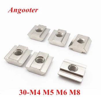 

20pcs M4 M5 M6 M8 T Sliding Nut T-Track Square block nut Slot nuts for 3030 Series EU TypeAluminum Profile Connector Accessories