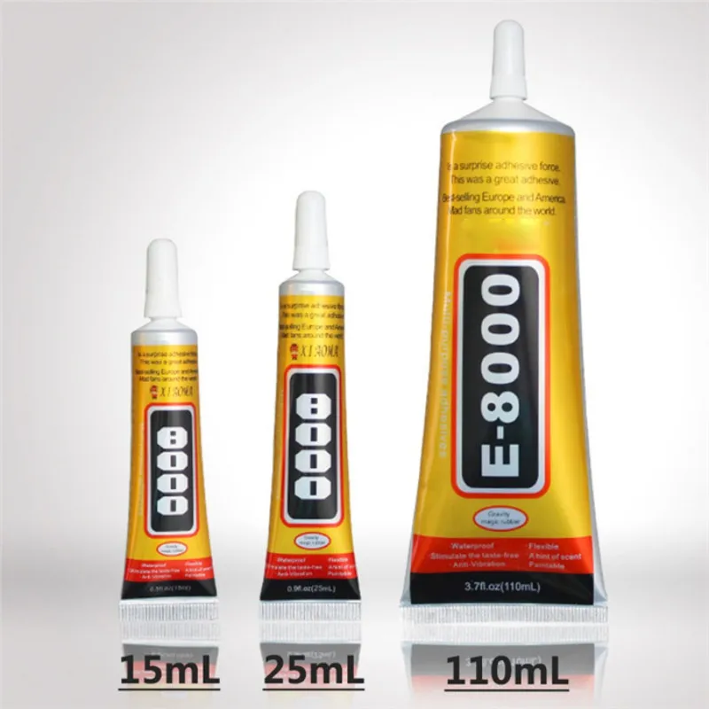 

E8000 110ml Liquid Glue Super Strong Multipurpose Adhesive Jewelry Crafts Crystal Rhinestone DIY Fix Phone Screen Glass Nail Gel