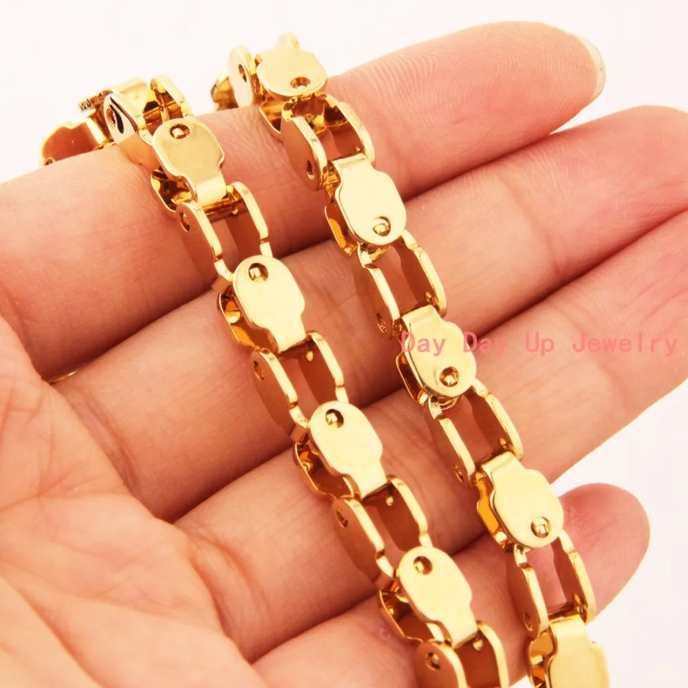 5mm High Quality Fashion Jewelry 316L Stainless Steel Gold Bike Bicycle