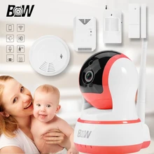 Инфракрасная Камера Сети Охранной Сигнализации Wi-Fi Ip-камера Видеонаблюдения С 4 шт. Alarm Sensor Motion Detector BW-IPC013P
