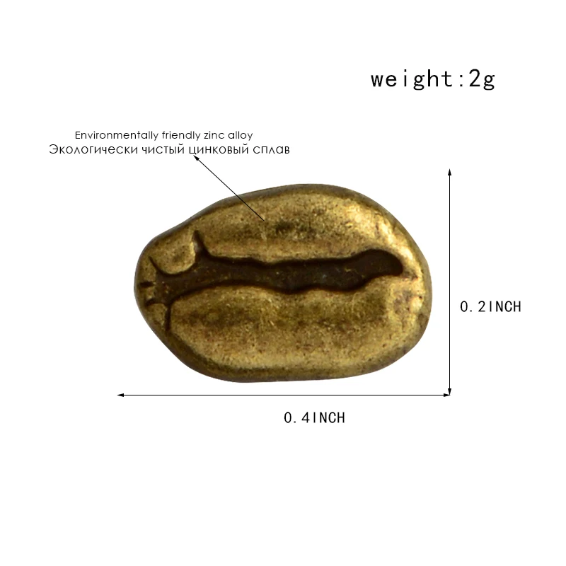 4 шт./компл. Кофе бобовая брошь Винтаж Кофе Bea набор заколок для рюкзак пальто платье аксессуары блестящий значок панк Кофе ювелирные изделия