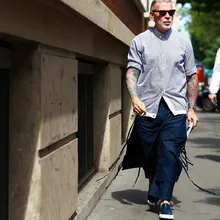 Новая модная классическая мужская одежда персонализированные Лоскутные Универсальные джинсовые эластичные брюки с кисточками