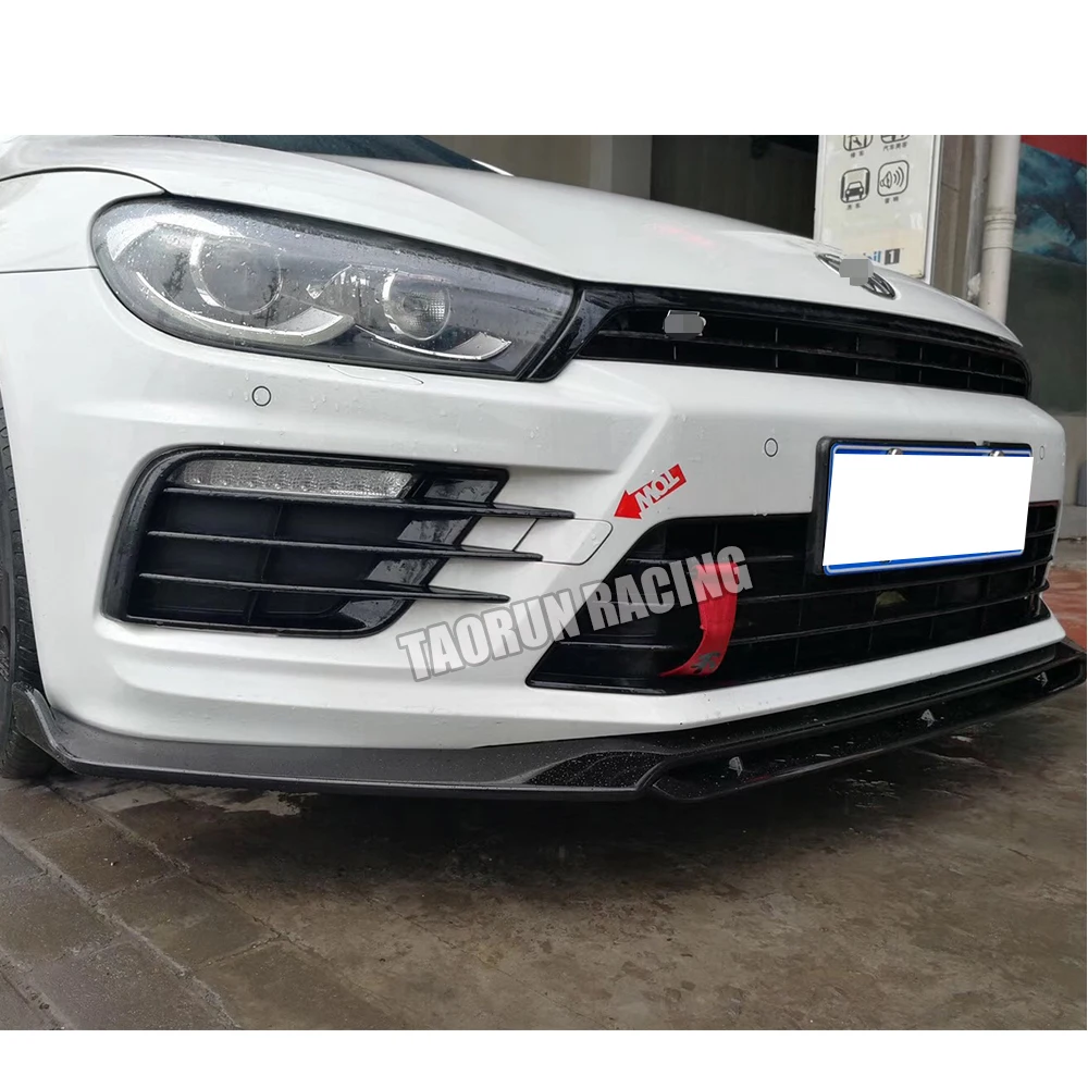 2 шт./компл. углеродного волокна передний бампер спойлер для Volkswagen New Scirocco R R20 бампер только