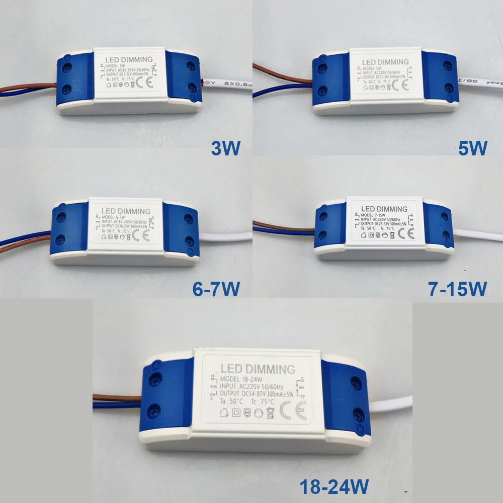 1/5 шт 300mA AC-DC 1 Вт-36 Вт Светодиодный драйвер адаптер постоянного тока 85-265V Питание с регулируемой яркостью/не несмонтированная плата зарядного устройства для светодиодный светильник