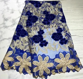 

Guipure lace fabric with stone african french lace fabric with velvet lace fabric 5yards nigerian lace fabrics for dress ZQ-A121
