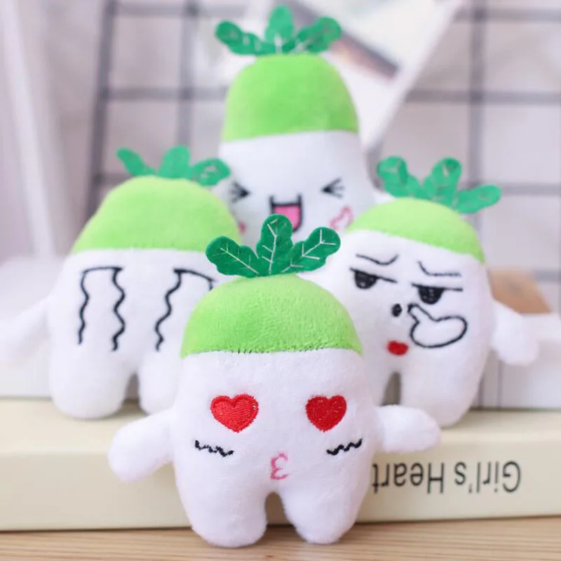 

Plush Toys Dolls Vegetables White Radish Cute Expressions Filled Plush Toy Keychain Plush Pendant Bag Accessories 1 10CM