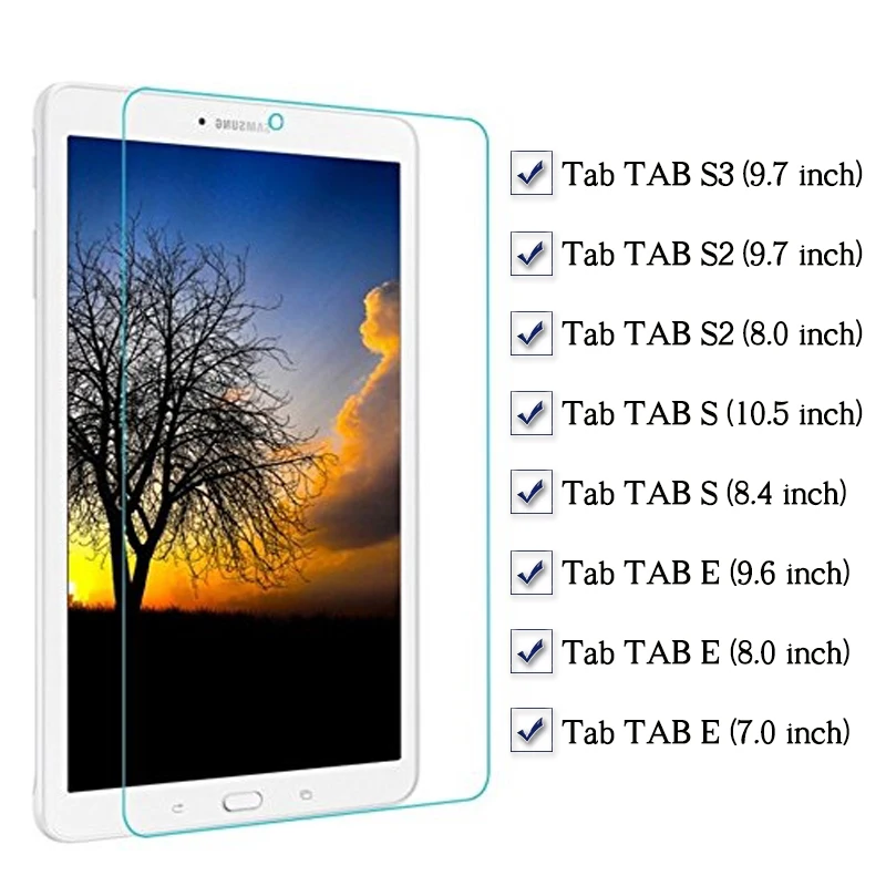 Стекло для samsung Tab TAB E S S2 S3 7 8 8,4 9,6 9,7 10,5 дюймов Экран протектор на защитный Tremp Glas Защитная крышка фильм