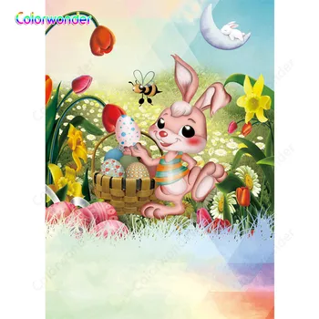 

Colorwonder Easter Photo Background 5x7ft Vinyl Birthday Partay Decorative Background Rabbit Egg Baby Shower Newborn Photography