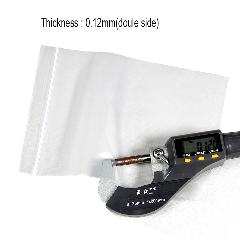 100PCS Extra Heavy-Duty  Reclosable Plastic Packaging Bags Strong Poly Zip Lock Plastic Zipper Clear Zip lock bags Various Sizes 5