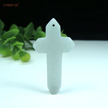 

CYNSFJA Real Certified Natural A Grade Burmese Jadeite Emerald Amulets Cross Jade Pendant Light Green High Quality Best Gifts