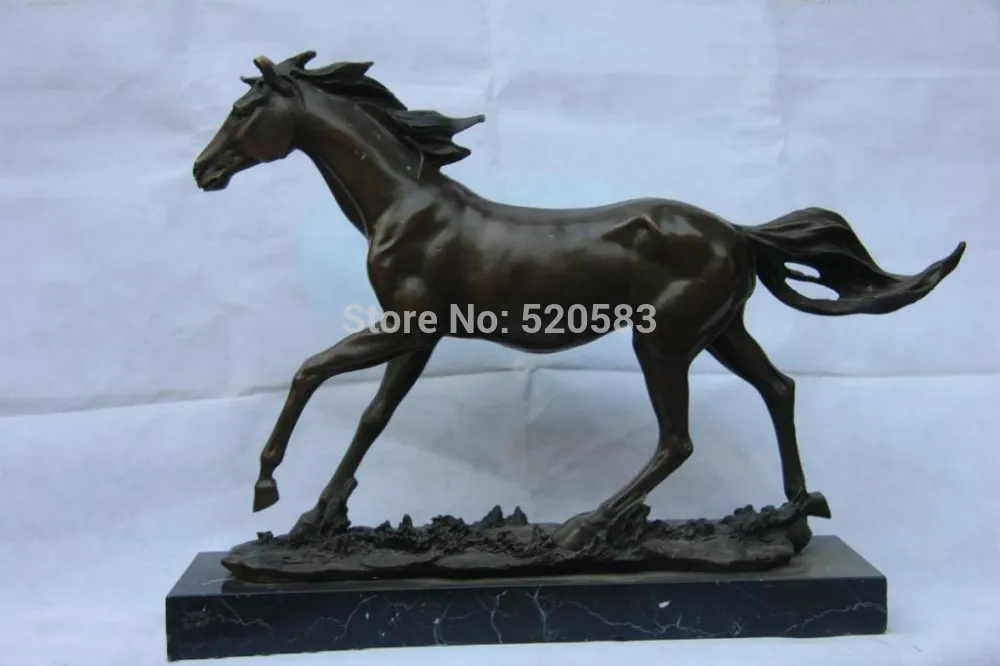 

Chinese Royal Classic Bronze Sculpture Running Horse Art statue base of Marble