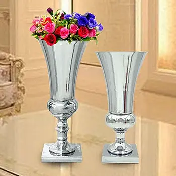 

Luxury Silver wedding flower vase table centerpiece wedding decoration supply 10 pcs/lot
