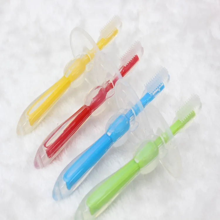

Retail Baby Training Toothbrush Silicone Baby Toothbrush Safety Soft Infant Baby Teether Baby Deciduous Tooth Brush