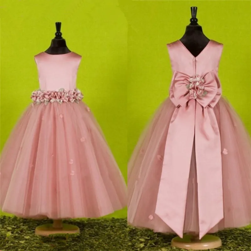 Розовые Платья с цветочным узором для девочек; торжественные платья для детей; кружевная Апликация трапециевидного силуэта; платье для первого причастия
