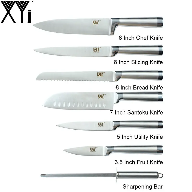 XYj набор кухонных ножей из нержавеющей стали 8 ''подставка для ножей 8'' 7 ''5'' 3,5 ''поварские ножи инструменты для приготовления пищи Кухонные гаджеты Держатель ножей - Цвет: D.7PCS SET