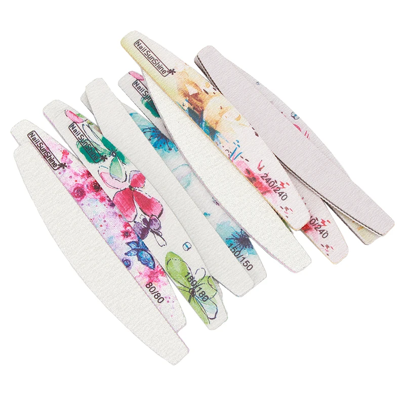 6Pcs/lot Mixed Grit Double-Sided With Ink And Wash Painting Nail Files Sanding Buffer Strips Nail Polishing Manicure Tools