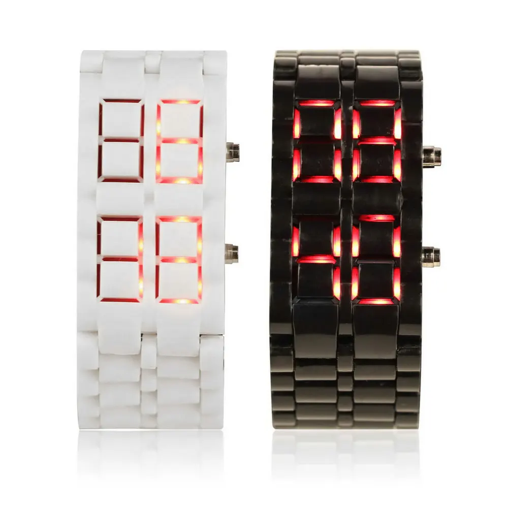 

OUTAD Men Women Lava Iron Samurai Plastic LED Bracelet Watch Wristwatch Sports Style relogio masculino Gift For Boys Girls 2017