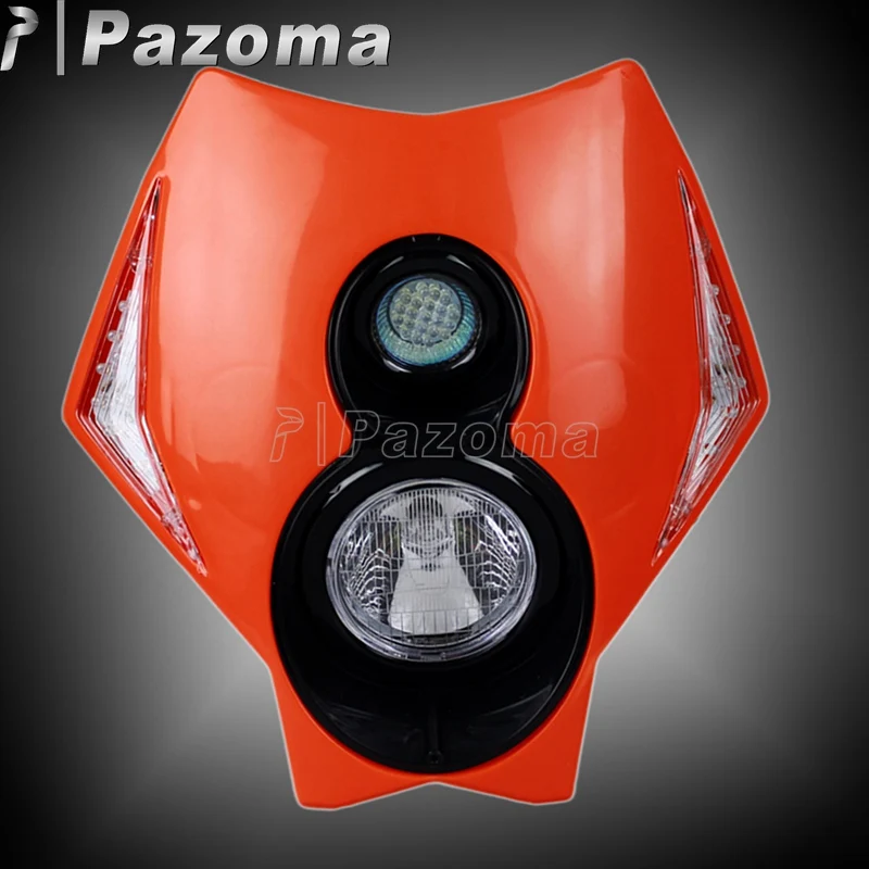 Supermoto светодиодный налобный фонарь для мотокросса с боковым поворотом фары для внедорожников SX для Yamaha Honda KTM