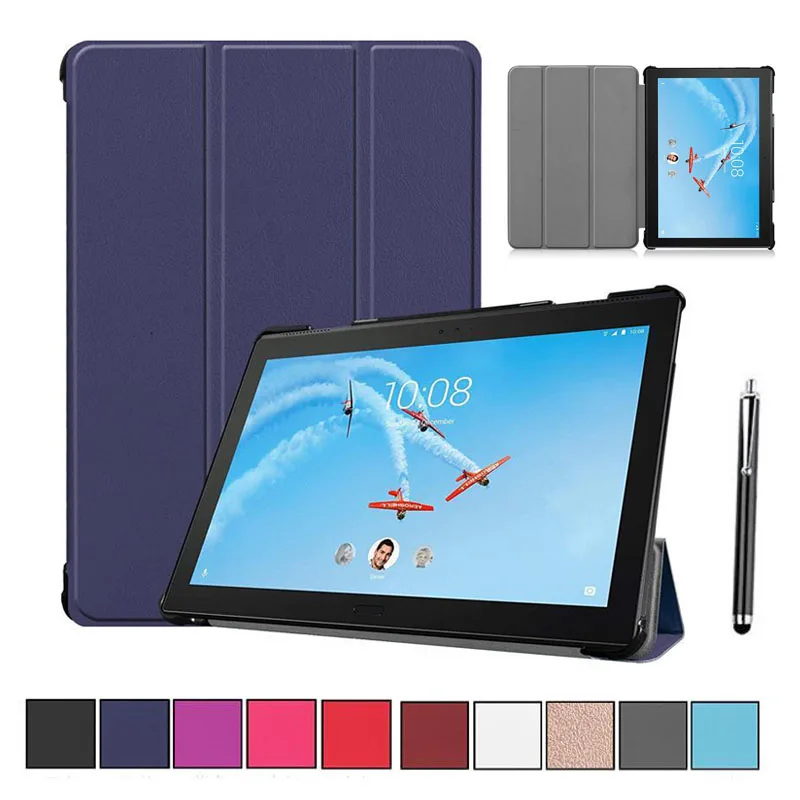 

Folding Cover Case For Lenovo Tab P10 TB-X705F 10.1 Luxury Slim Magnetic Shockproof Smart Kickstand Protector Case With Pen