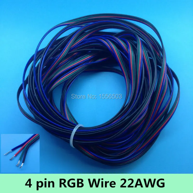 

2 meters 4 pin RGB Cable Insulated 4 Colors PVC Wire 22AWG 12V Extention Cord for RGB RGBW LED Strip Module Electric Connector