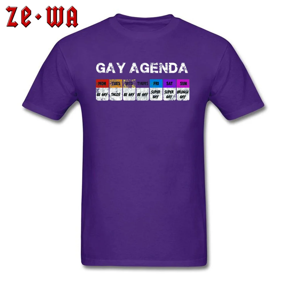 Gay agenda T-shirt -4292 Dominant Short Sleeve Comics T-Shirt Cotton Fabric O-Neck Man Tops Shirt Casual Tees Lovers Day Gay agenda T-shirt -4292 purple