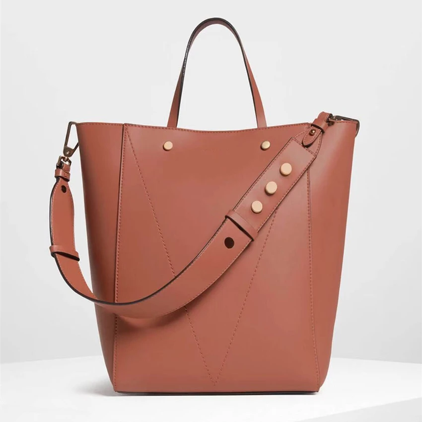 

rivet women's big tote bag Bucket leather handbag Female shoulder crossbody bags for women purses and handbags ladies hand bags