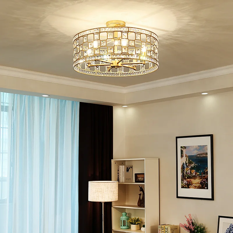 Современный светодиодный потолочный круговой светильник с кристаллами, мини потолочный светильник, светильник Rotunda для гостиной, коридора, кухни