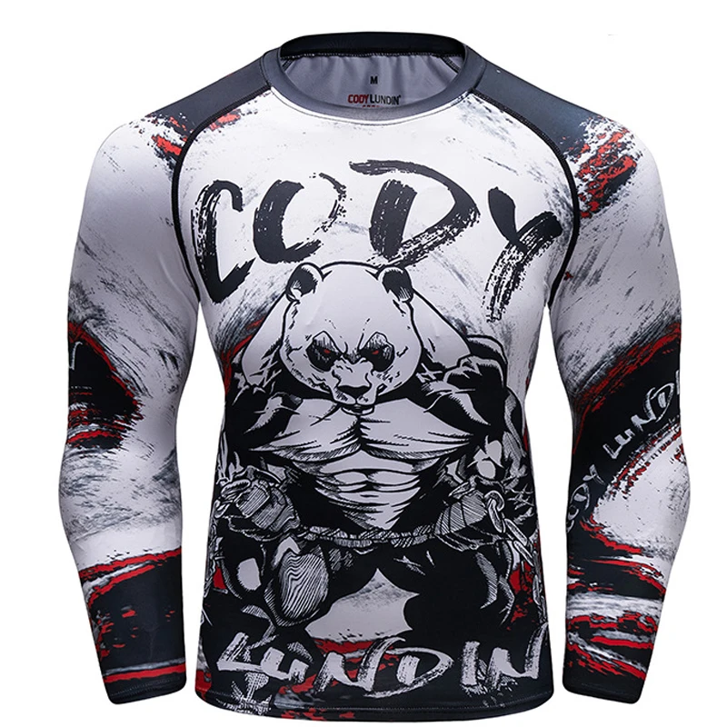 Футболка Rashguard Mma Muay Thai мужская спортивная футболка с длинным рукавом и принтом
