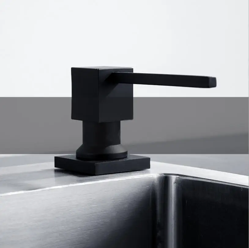 304 Stainless steel Sink Black Soap Dispenser ABS  Bottle Kitchen Use Wash Basin Accessories Liquid Refill