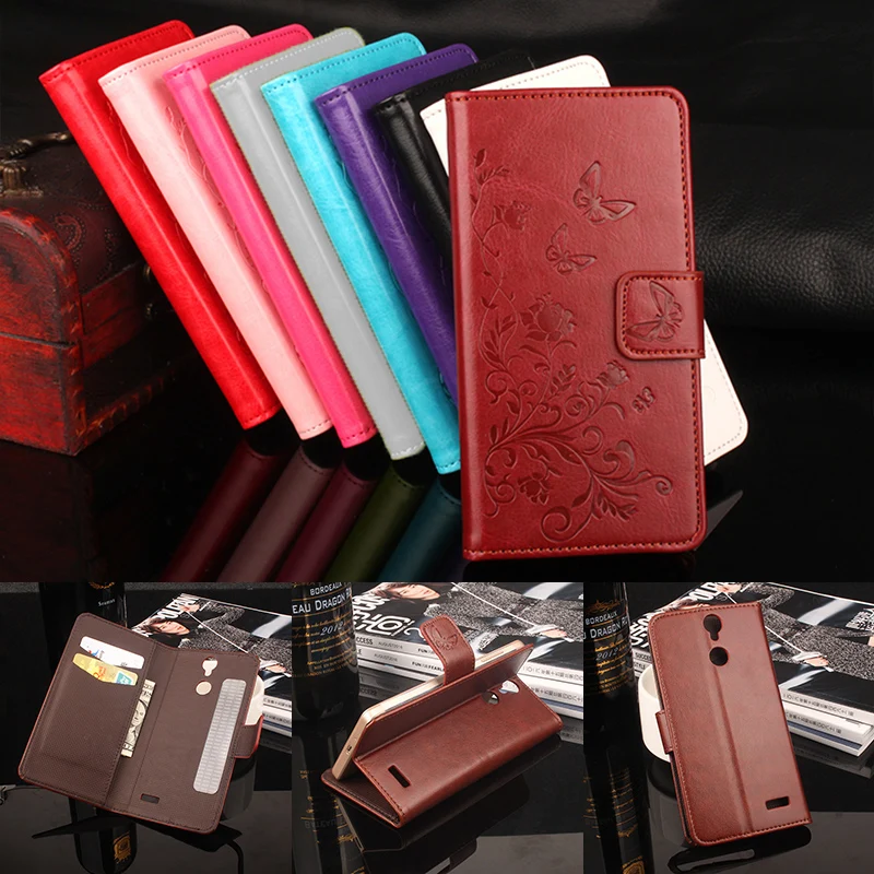 

HongBaiwei Luxury PU Leather Wallet Case for Vernee Thor Case 3D Print Flower Flip Stand Phone Bag Cover with Card Slot Holder