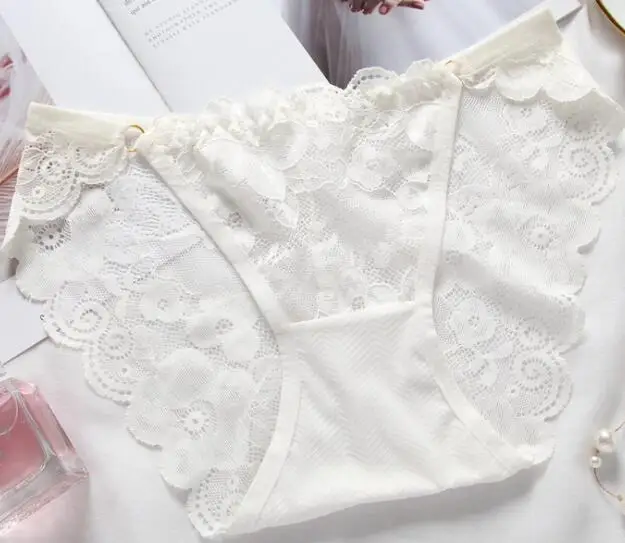 white 3023 L'bellagiovanna женское нижнее белье сексуальные бикини кружевные трусы с цветочками трусики с вырезом Бесшовные женские трусы бренд Bragas 8812n - Цвет: white 3023