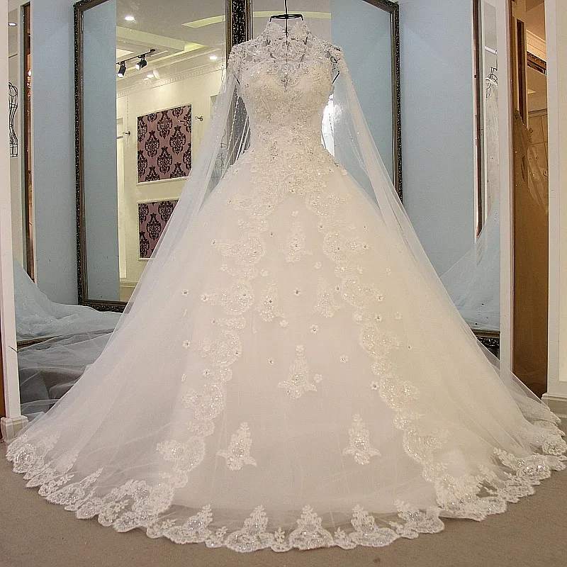Aliexpress.com : Buy Cathedral/Royal Train Ivory Beading A line Wedding
