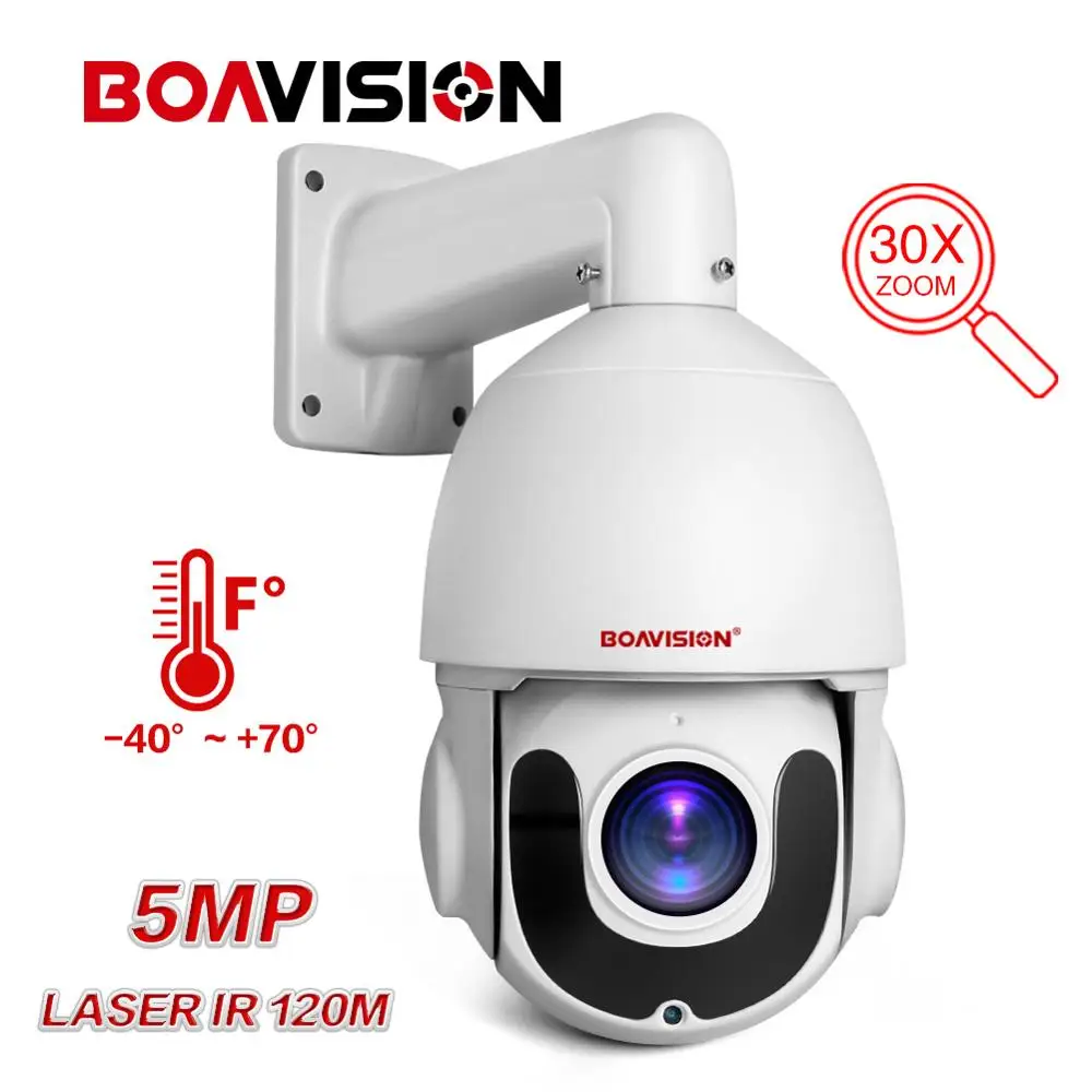 Скоростная купольная IP камера PTZ HD 1080P 4 МП 5 уличная сетевая Onvif 30 кратный зум