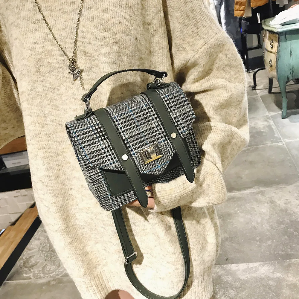 Xiniu качественные женские сумки, модные дизайнерские кожаные сумки, винтажные клетчатые полосы, двойной ремень, пряжка, сумки через плечо