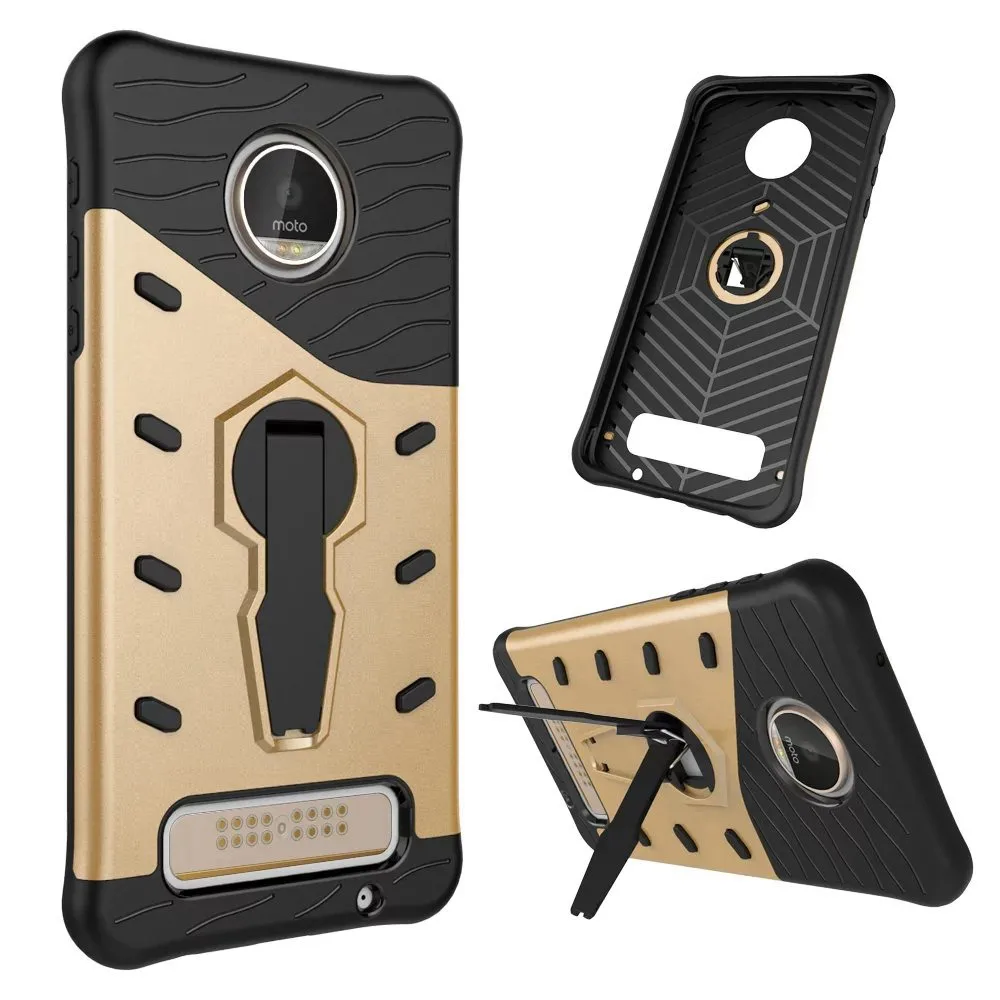 Phone Cover For Motorola Moto Z Play Droid XT1635 Housing Case 2 in 1 PC+TPU 360 Degree Rotating Stand Armor ZPlay |