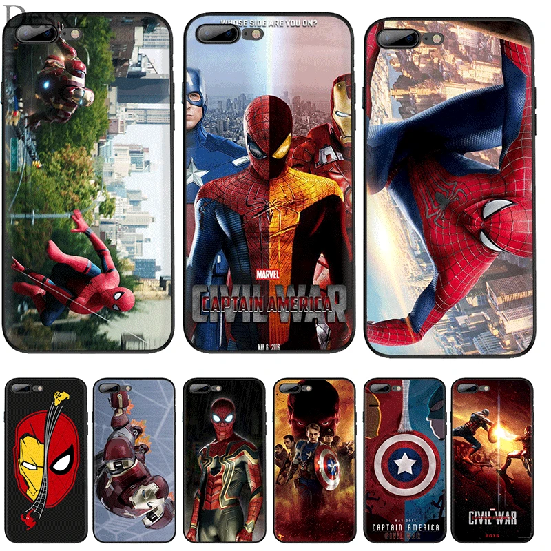 

Silicone Tpu Phone Case Spiderman Iron Man for iPhone 11 Pro X XS Max XR iPhone 6 6s 7 8 Plus 5 5s SE Protection Cover