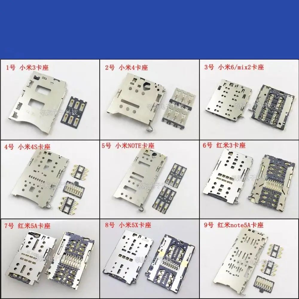 

3 4 4S 6 MIX2 5A 5X NOTE NOTE5A Redmi 2/3in1 Micro Dual SIM SD TF Card Socket Connector Slot Tray Holder Reader PCB Repair Part