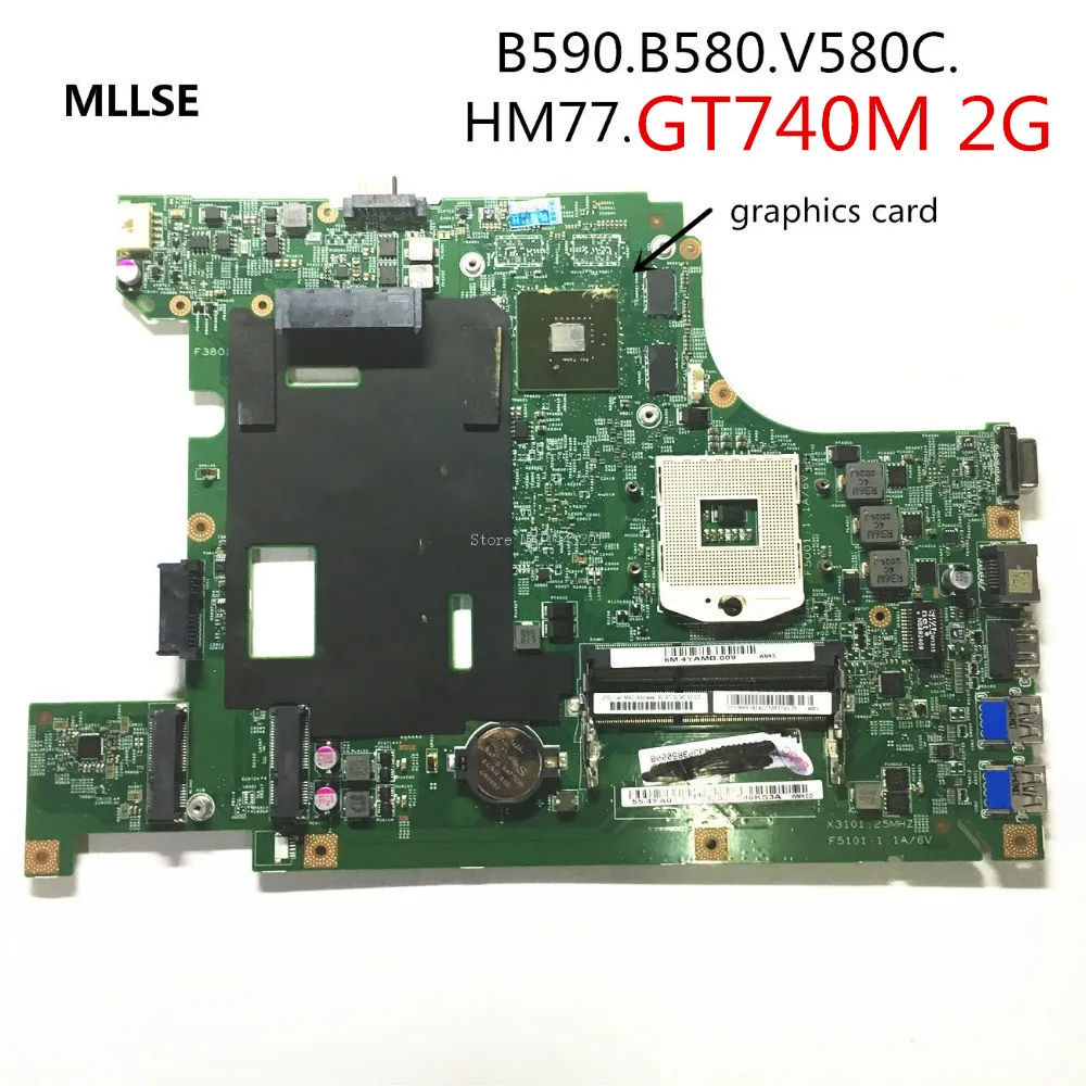 

original A+ GT740M 2G GPU For Lenovo V580C B580 B590 Laptop motherboard mainboard HM77 55.4YA01.001 Fully Tested Good working