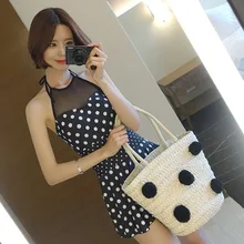 Цельный купальный костюм, Цельный купальник, бикини, женский,, женский, плавленый,, корейский, фукуо, юбка на косточках, в горошек, хлопок, Sierra Surfer